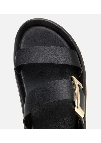 01TEY307730A103 KADIN Siyah Yaya Tokalı Düz Terlik