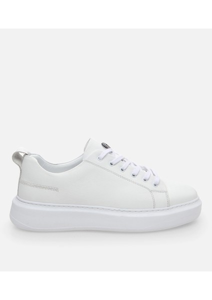 02AYH281320A900 HAKIKI Deri Beyaz Erkek Günlük Ayakkabı