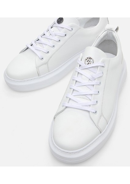 02AYH281320A900 HAKIKI Deri Beyaz Erkek Günlük Ayakkabı