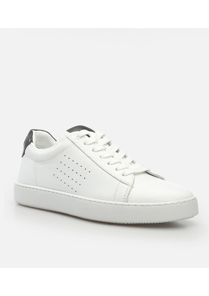 02AYH28153XA900 Deri Beyaz Erkek Spor Ayakkabı