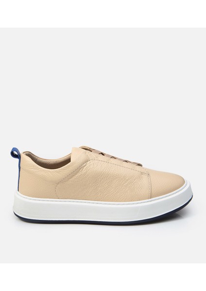 Erkek Deri Bej Günlük Ayakkabı