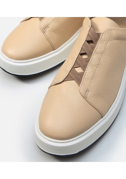 Erkek Deri Bej Günlük Ayakkabı