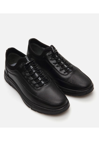 Erkek Deri Siyah Spor Ayakkabı
