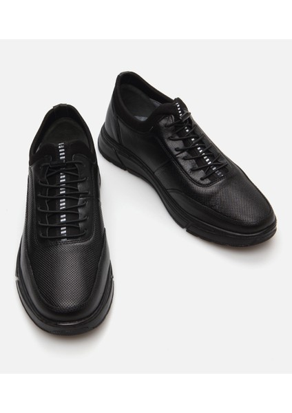 Erkek Deri Siyah Spor Ayakkabı
