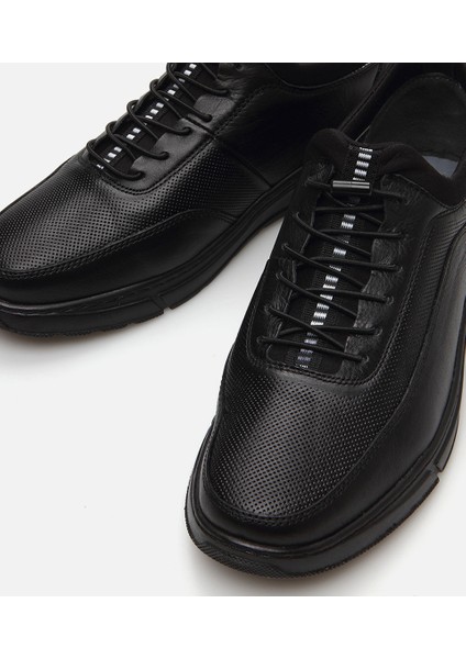 Erkek Deri Siyah Spor Ayakkabı