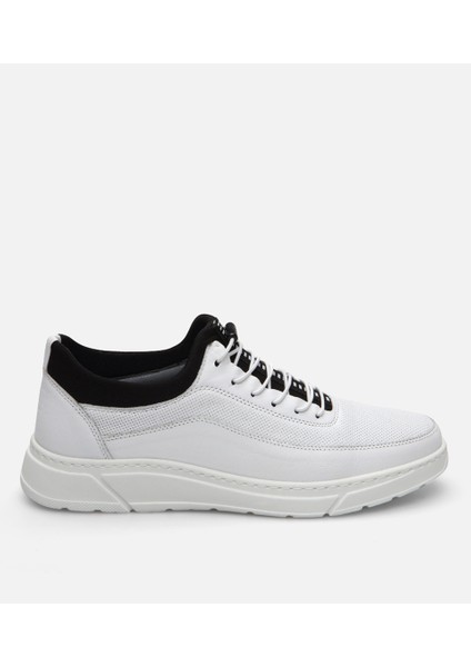 Erkek Deri Beyaz Spor Ayakkabı