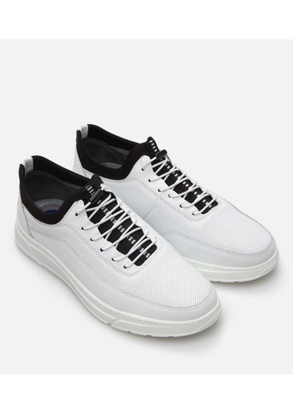 Erkek Deri Beyaz Spor Ayakkabı
