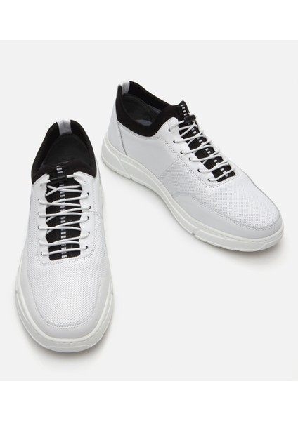 Erkek Deri Beyaz Spor Ayakkabı