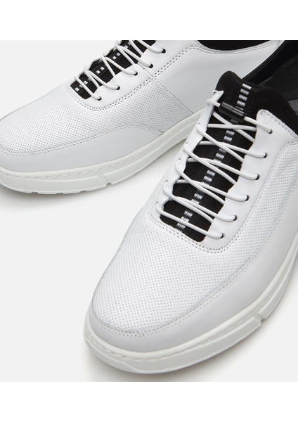 Erkek Deri Beyaz Spor Ayakkabı