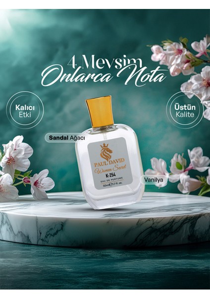 Hediyelik Set Özel Kadın Edp Parfüm ve Lila Deri Kartlık- Sandal, Tutku Çiçegi Notalari, K-254-9 fırsatları
