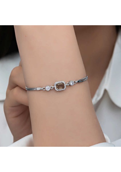 ​gümüş Kare Zultanit Taşlı Kadın Bileklik (BC-8D11F2) fiyatları