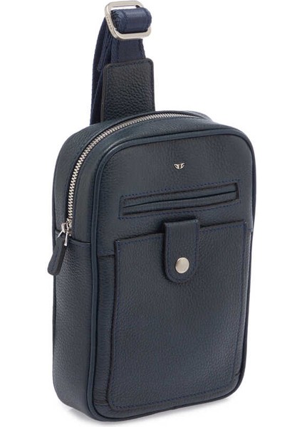 Lacivert Hakiki Deri Erkek Çapraz Askılı Çanta - S1AC00021479-X86 fırsatları