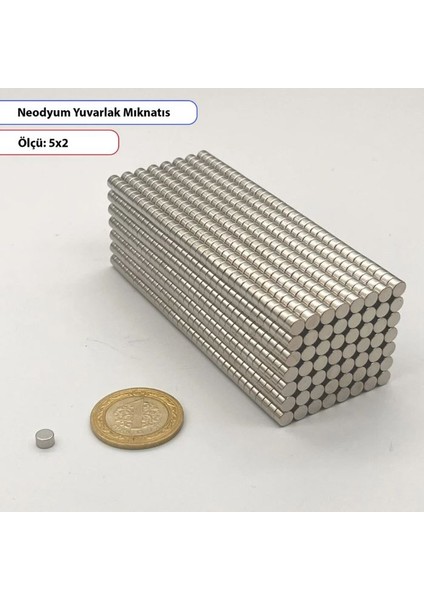 Yuvarlak Neodyum Mıknatıs 5X2MM -10LU