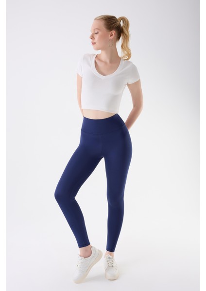 Imaj 490 Lacivert Renk Toparlayıcı ve Extra Esnek Etkili Normal Bel Tayt