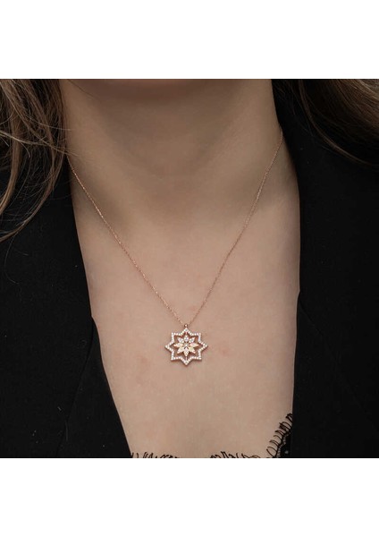 Gümüş Rose Kar Tanesi Kadın Kolye (BC-BBDB21) modelleri