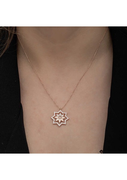 Gümüş Rose Kar Tanesi Kadın Kolye (BC-BBDB21) indirimleri