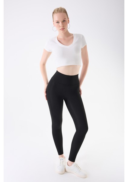 Imaj 490 Siyah Renk Toparlayıcı ve Extra Esnek Etkili Normal Bel Tayt