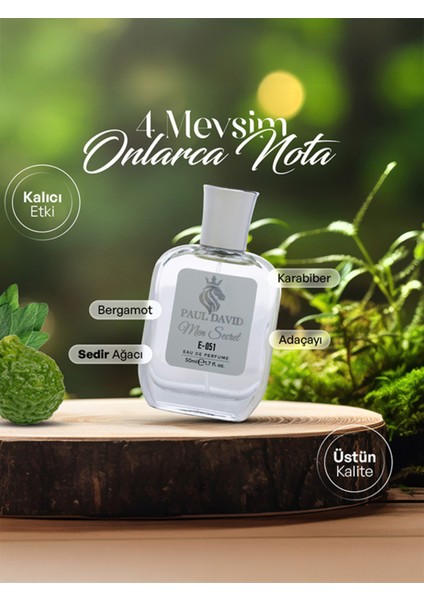 Hediyelik Set Özel Erkek Edp Parfüm ve Siyah Deri Kartlık - E-051 modelleri