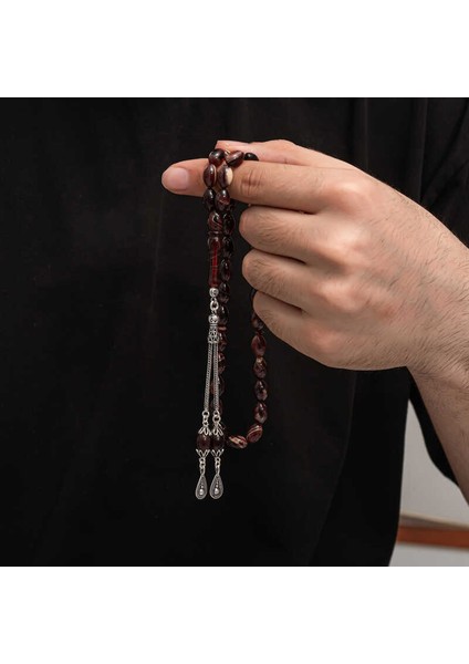 Gümüş Püskül Sıkma Kehribar Tesbih (BC-2EE3B4)