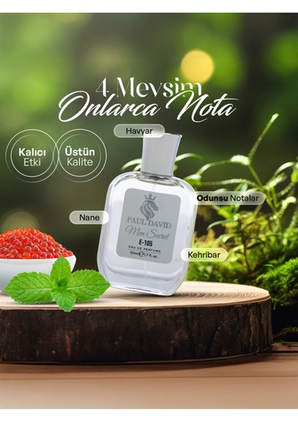 Hediyelik Set Özel Erkek Edp Parfüm ve Siyah Deri Kartlık - E-105 modelleri