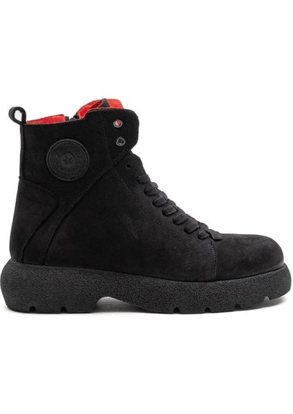 Hakiki Deri Nubuk Siyah Kadın Bot & Bootie 260502