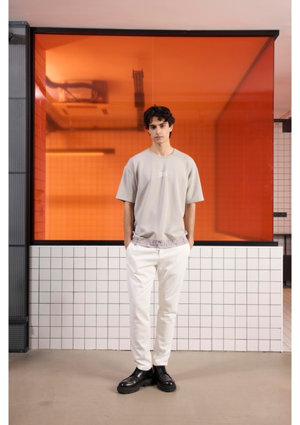 Bisiklet Yaka Garnili Modal Erkek T-Shirt