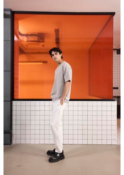 Bisiklet Yaka Garnili Modal Erkek T-Shirt modelleri