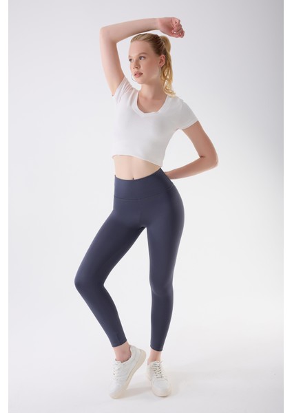 Imaj 490 Gri Renk Toparlayıcı ve Extra Esnek Etkili Normal Bel Tayt