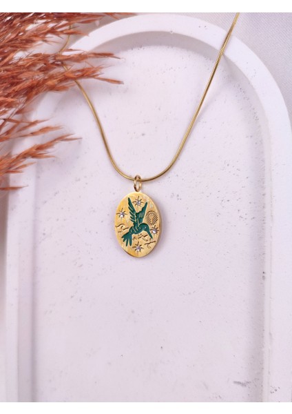 Kadın Çelik Gold Kuş Motifli Vintage Kolye fiyatları