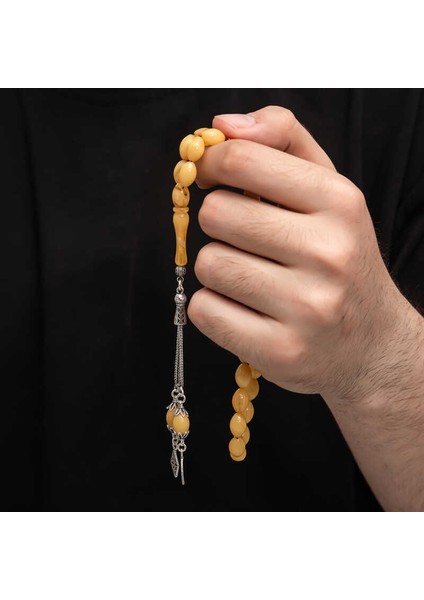 Gümüş Püskül Sıkma Kehribar Tesbih (BC-2EE3B4) fiyatları