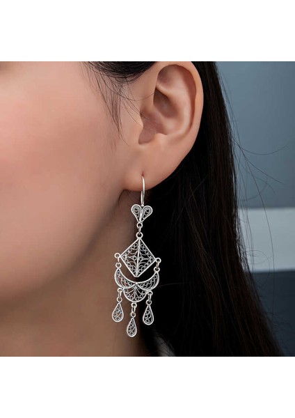 Gümüş Telkari Sallantılı Kadın Küpe (BC-D94014) fiyatları