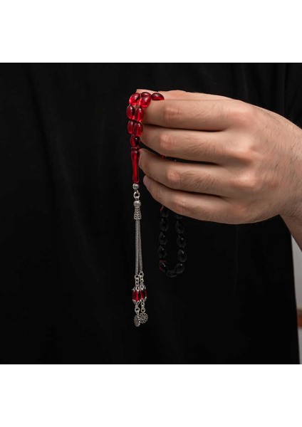 Gümüş Püskül Sıkma Kehribar Tesbih (BC-2EE3B4) modelleri