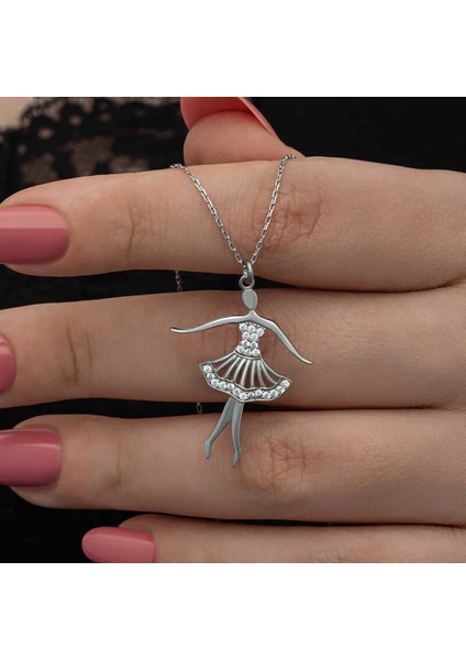 Gümüş Balerin Kadın Kolye (BC-511E37) fiyatları