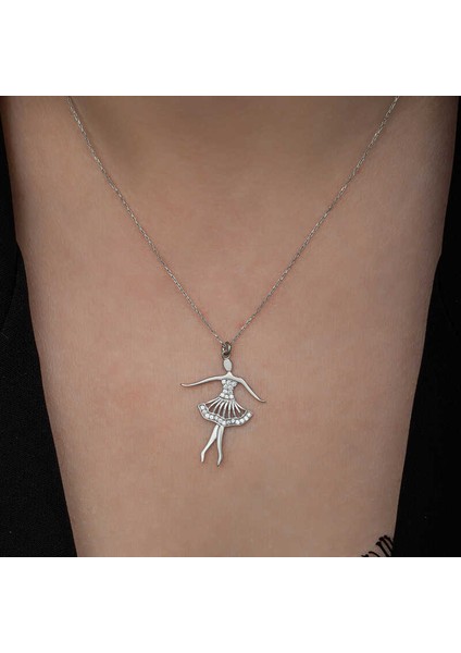 Gümüş Balerin Kadın Kolye (BC-511E37) indirimleri