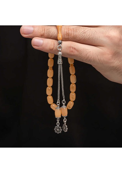 Gümüş Püskül Sıkma Kehribar Tesbih (BC-2EE3B4) modelleri