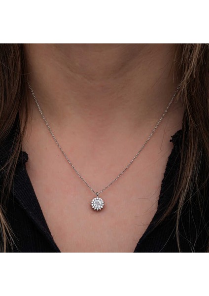 Gümüş Minimal Yuvarlak Anturaj Kadın Kolye (BC-2ACCE3) fiyatları