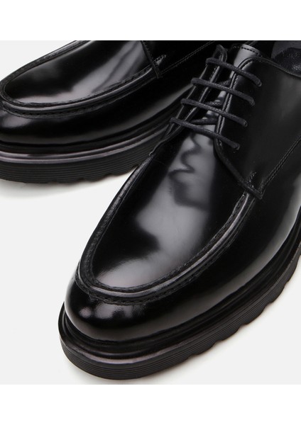 02Ayh292780A100 Deri Siyah Erkek Günlük Ayakkabı
