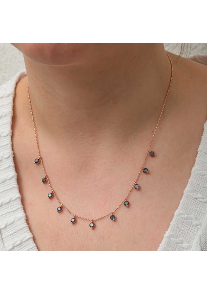Gümüş Mistik Topaz Taşlı Rose Şans Kadın Kolye (BC-048CC6) fırsatları