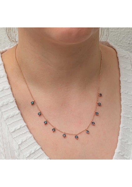 Gümüş Mistik Topaz Taşlı Rose Şans Kadın Kolye (BC-048CC6) indirimleri