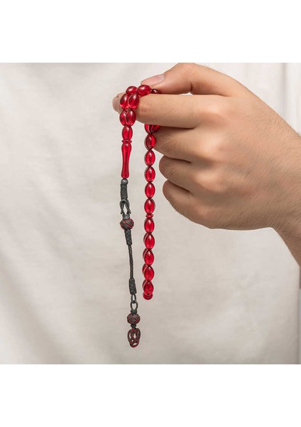 Gümüş Kazaz Püsküllü Sıkma Kehribar Tesbih (BC-E401FC) fırsatları