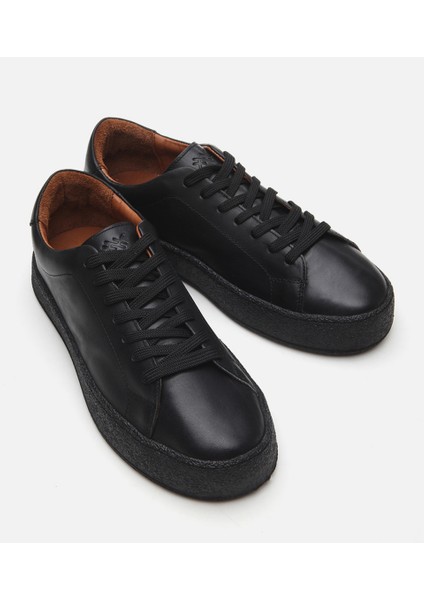 02AYH292510A100 HAKIKI Deri Siyah Erkek Günlük Ayakkabı