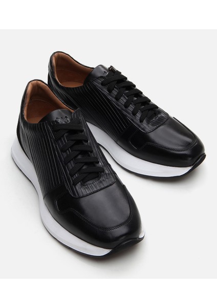 02AYH292410A100 Deri Siyah Erkek Spor Ayakkabı