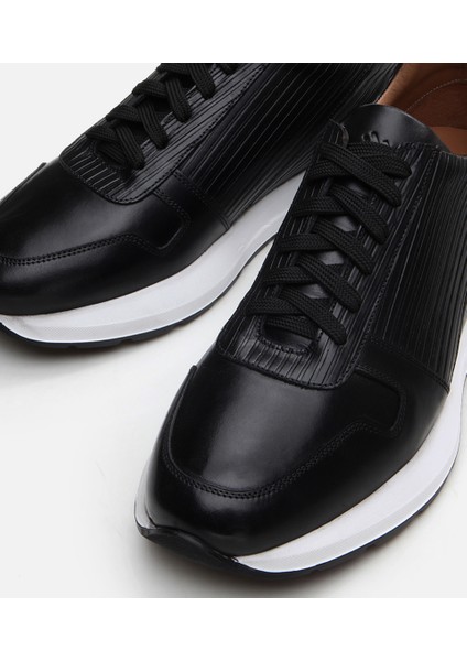 02AYH292410A100 Deri Siyah Erkek Spor Ayakkabı