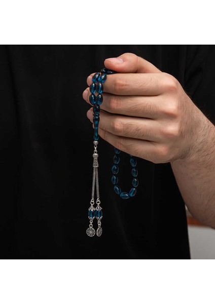 Gümüş Püskül Sıkma Kehribar Tesbih (BC-2EE3B4) fiyatları