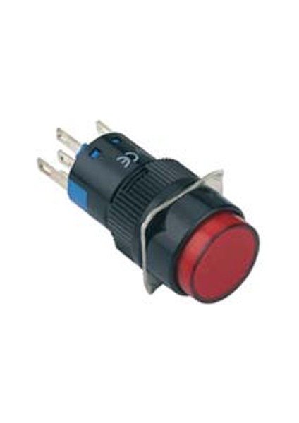 16MM Yaylı Butonlar 1no/1nc 5p LED Voltajı 10V~24V ve 220V Yuvarlak Yeşil