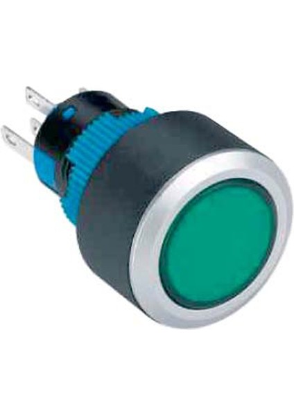 22MM Yaylı Butonlar 1no/1nc 5p LED Voltajı 10V~24V ve 220V Mavi