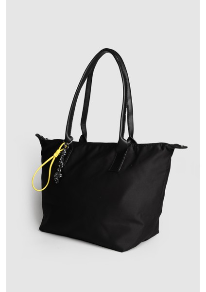 Kadın Muse Büyük Boy Paraşüt Kumaş Omuz Çantası Siyah