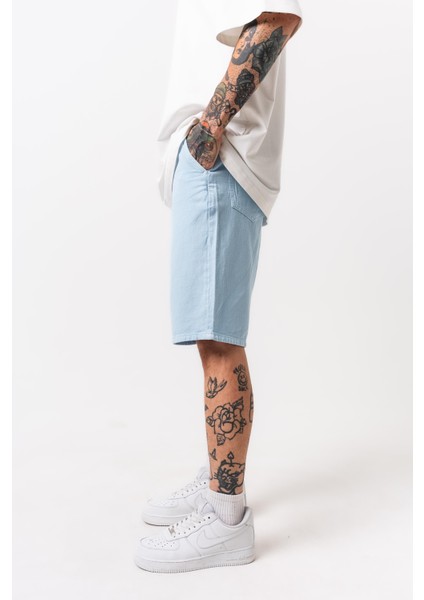 Erkek Parça Boya Şort Bebe Mavi modelleri