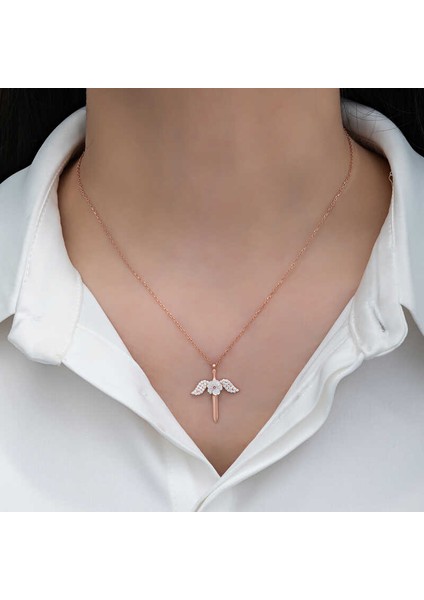 925 Ayar Gümüş Manolya Çiçeği Melek Kadın Kolye (BC-200C27) fiyatları
