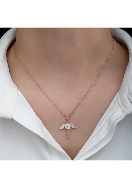 925 Ayar Gümüş Manolya Çiçeği Melek Kadın Kolye (BC-200C27) modelleri